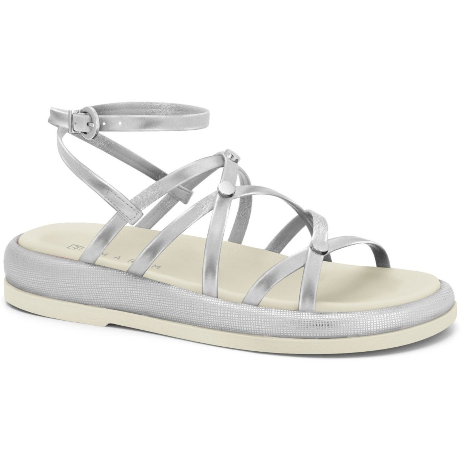 Sandália Feminina Gladiador Prata Ramarim 2555104-2