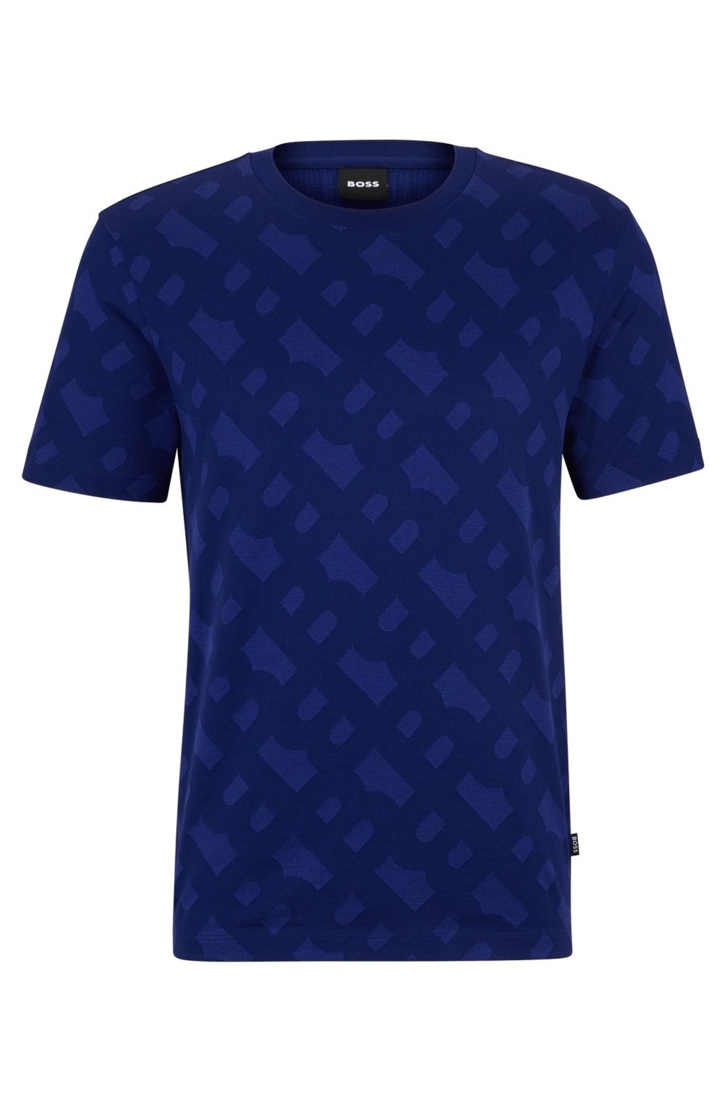 Camiseta De Caimento Regular Em Algodão Mercerizado Com Jacquard De Monograma