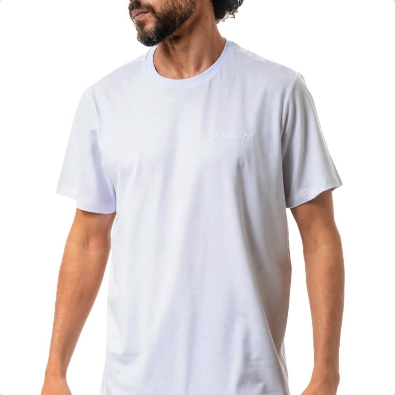 Camiseta Columbia Masculina Basica Bordado 321038 Branco