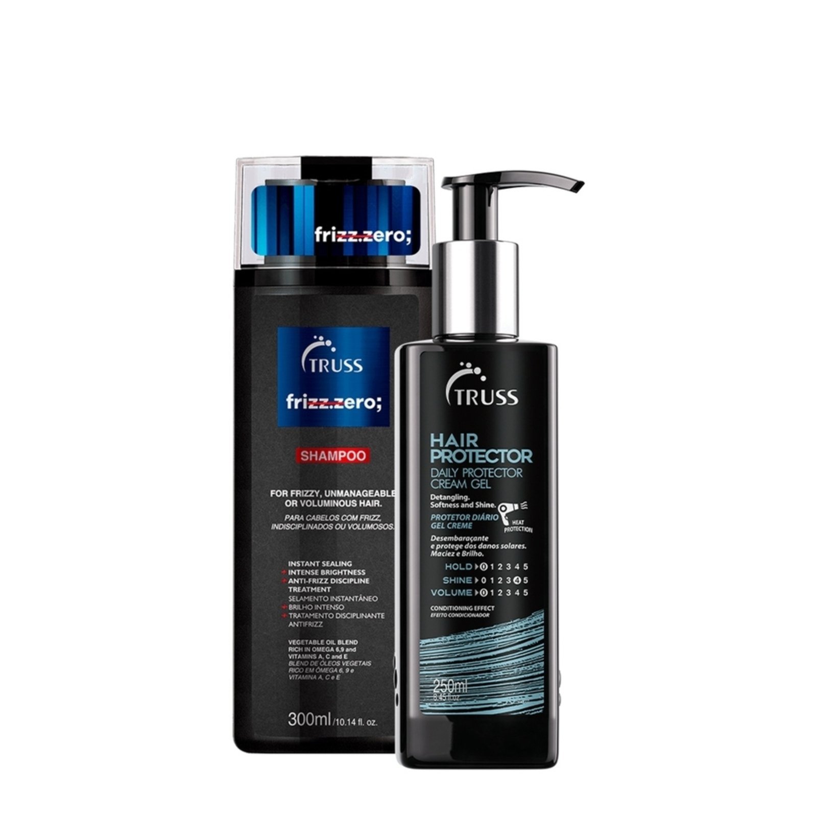 Vista 2 Kit Truss Frizz Zero Shampoo e Hair Protector (2 produtos) multicolorido Truss multicolorido
