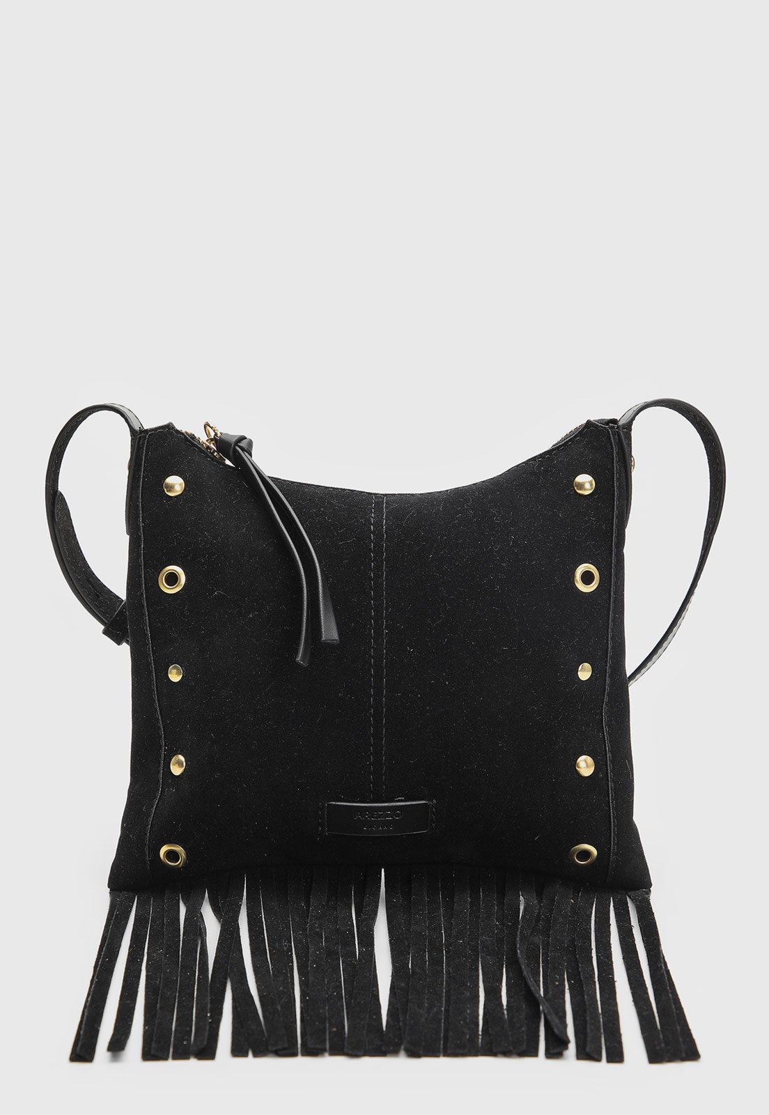 Bolsa Feminina Arezzo Média Franjas Preta