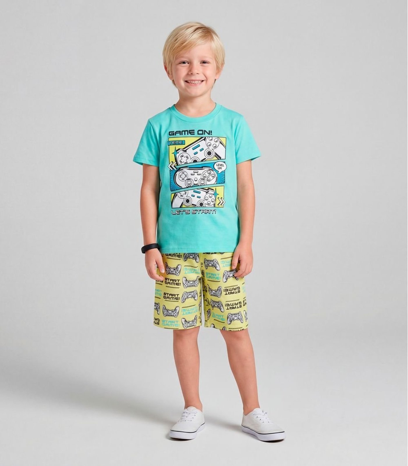 Infantil - Conjunto Menino Curto Estampado Kappes Azul