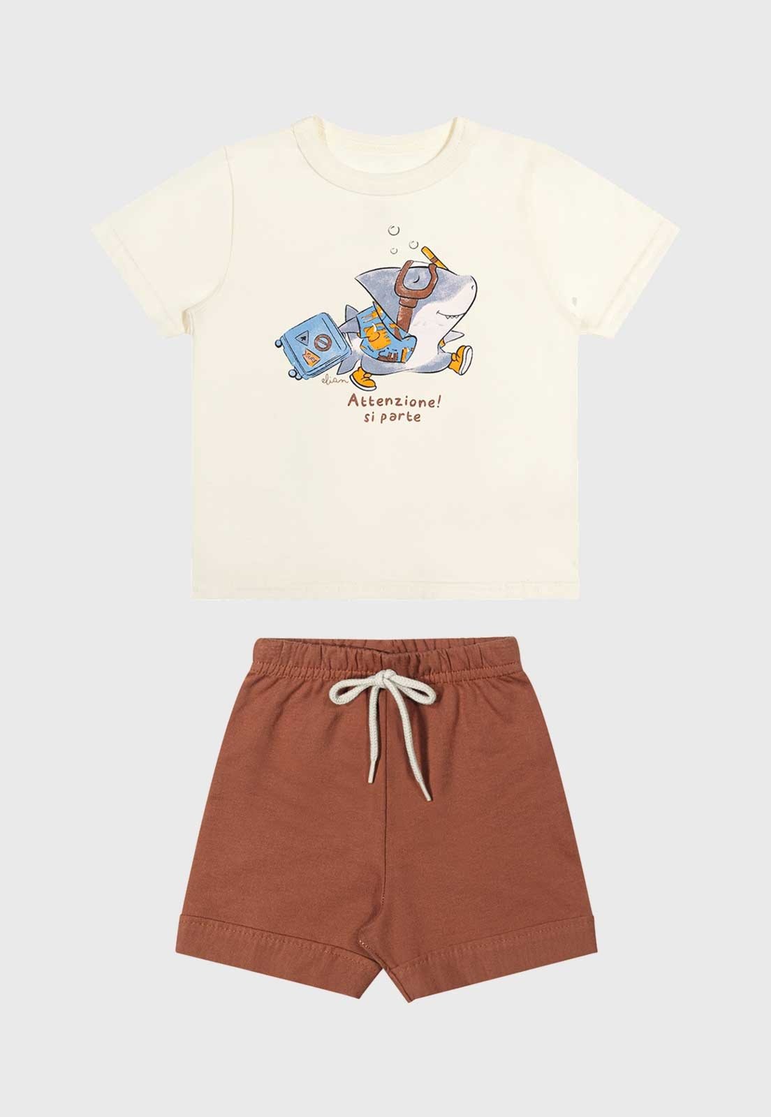 Conjunto Curto Elian Blusa Estampada e Short