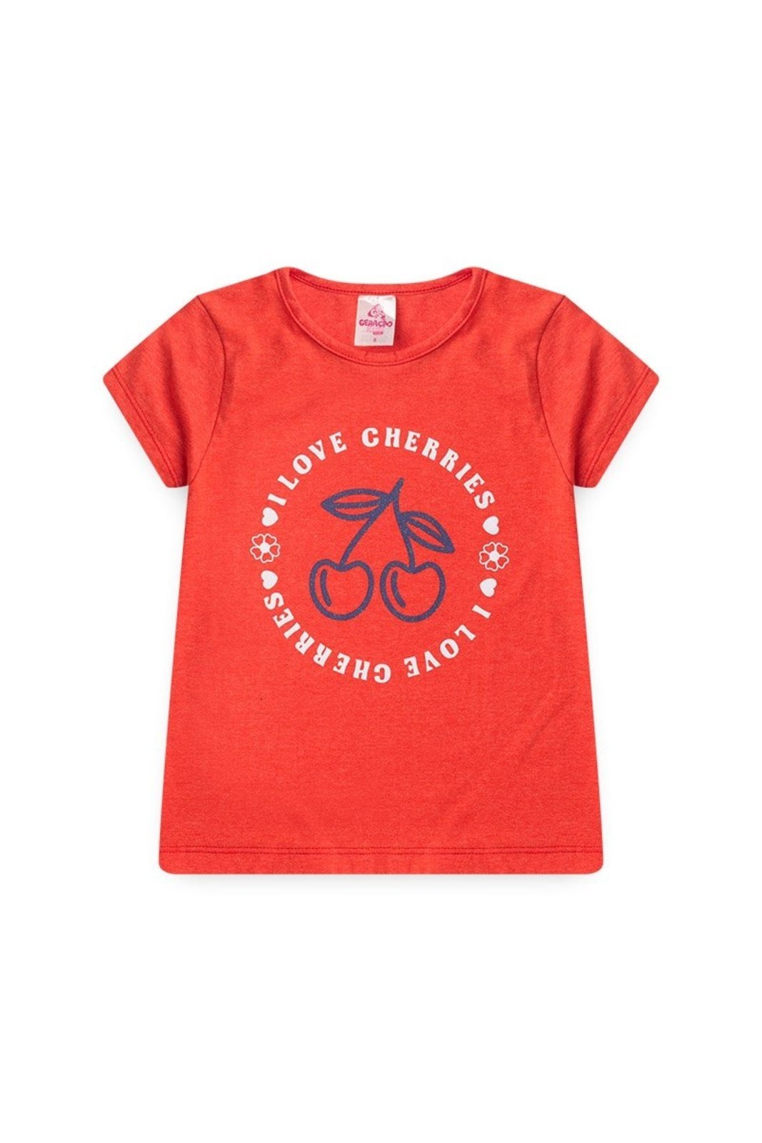 Infantil - Conjunto de Verão para Menina Blusa e Shorts Saia I Love Cherries - GKS