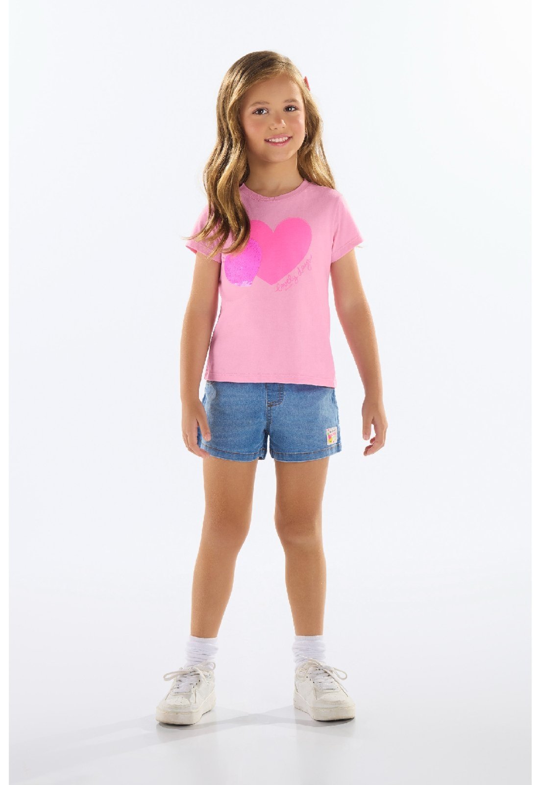 Vista 2 Infantil - Blusa em Meia Malha para Menina Quimby bege Quimby bege