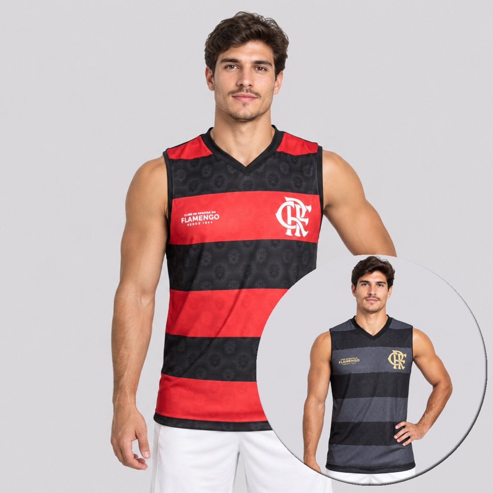 Regata Flamengo Flecha Dupla Face Vermelha e Preta