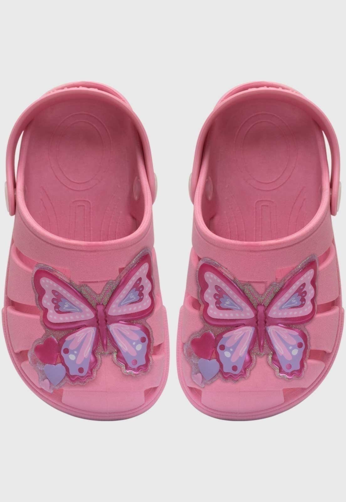 Infantil – Sandalia Babuche Pópidi Menina Borboleta Rosa