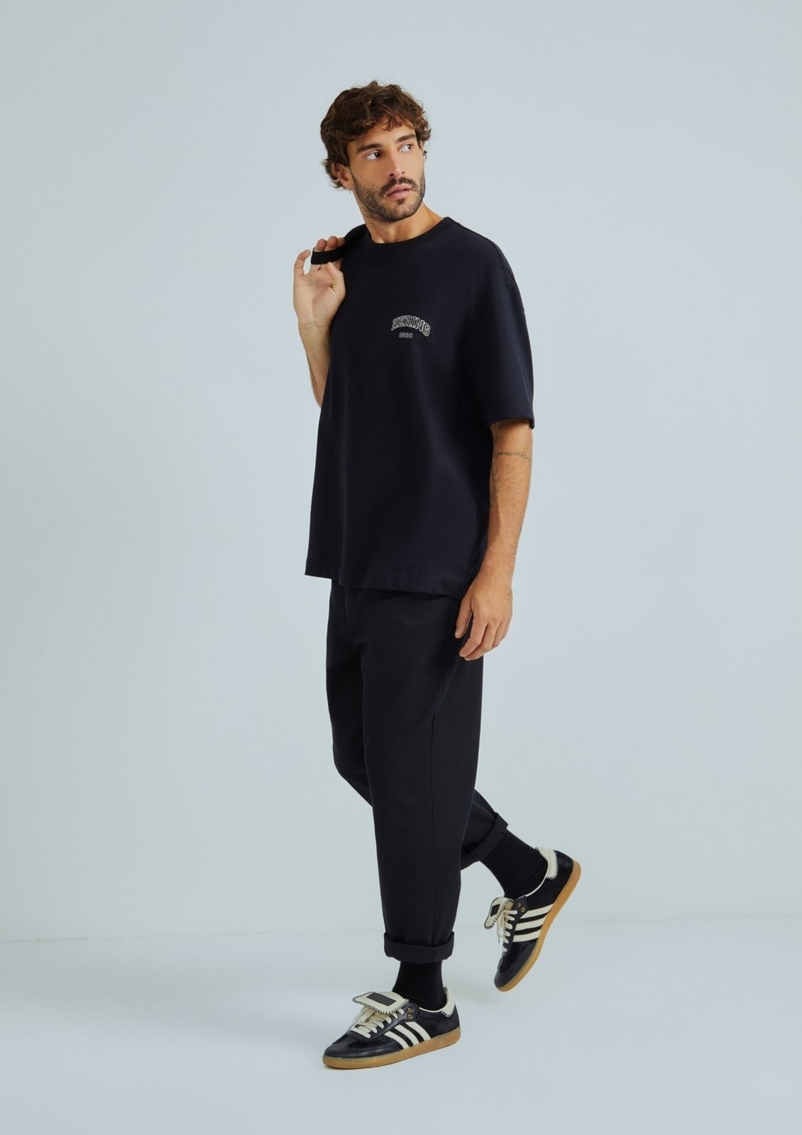 Vista 2 Camiseta Masculina Relaxed Manga Curta Com Bordado Hering off-white Hering off-white