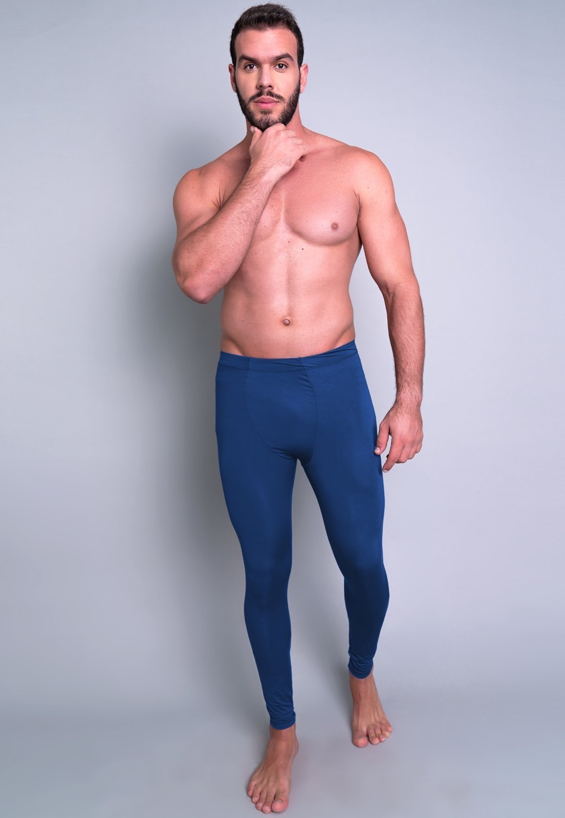Calça Térmica MVB Modas Masculina Segunda Pele Proteção Uv 50+ Azul