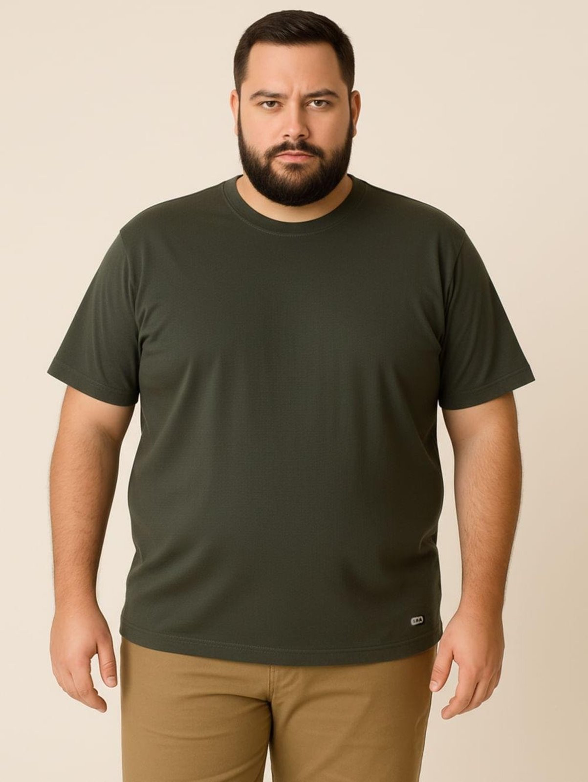 Camiseta Cotton Básica Plus Size Masculina VERDE