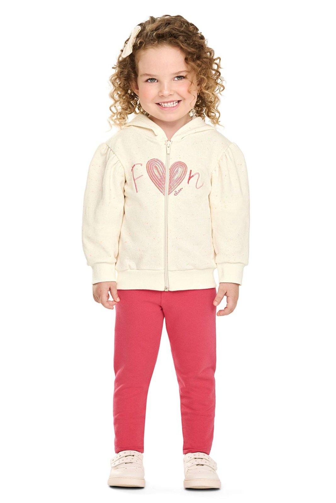 Infantil - Conjunto Menina Lantejoulas Fun Elian Bege