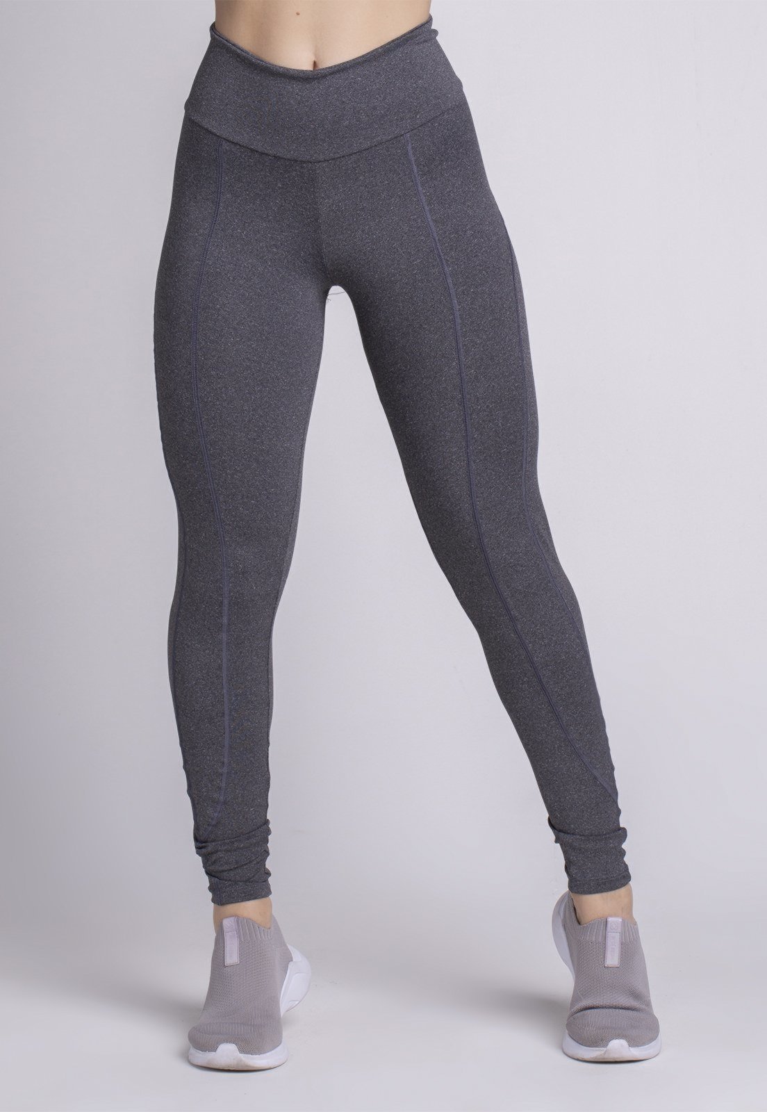 Calça Legging WLS Modas Fitness Montaria Lisa Cinza
