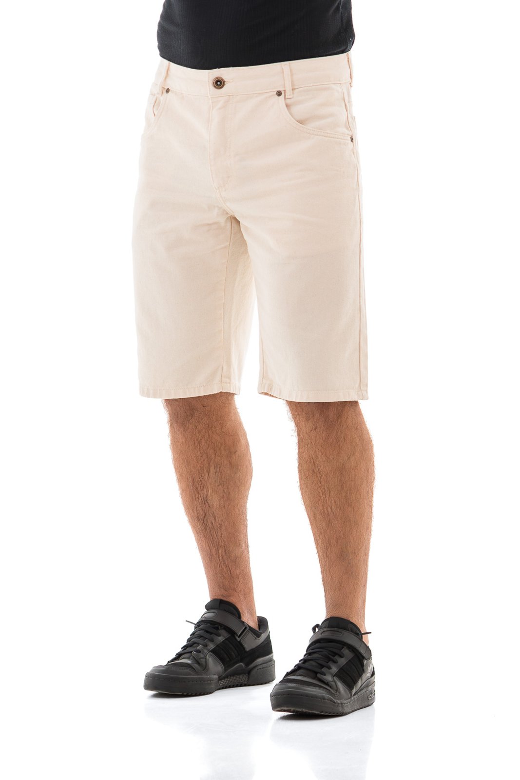 Vista 2 Bermuda Jeans Masculina Arauto Relaxed Natural ARAUTO JEANS bege natural ARAUTO JEANS bege natural