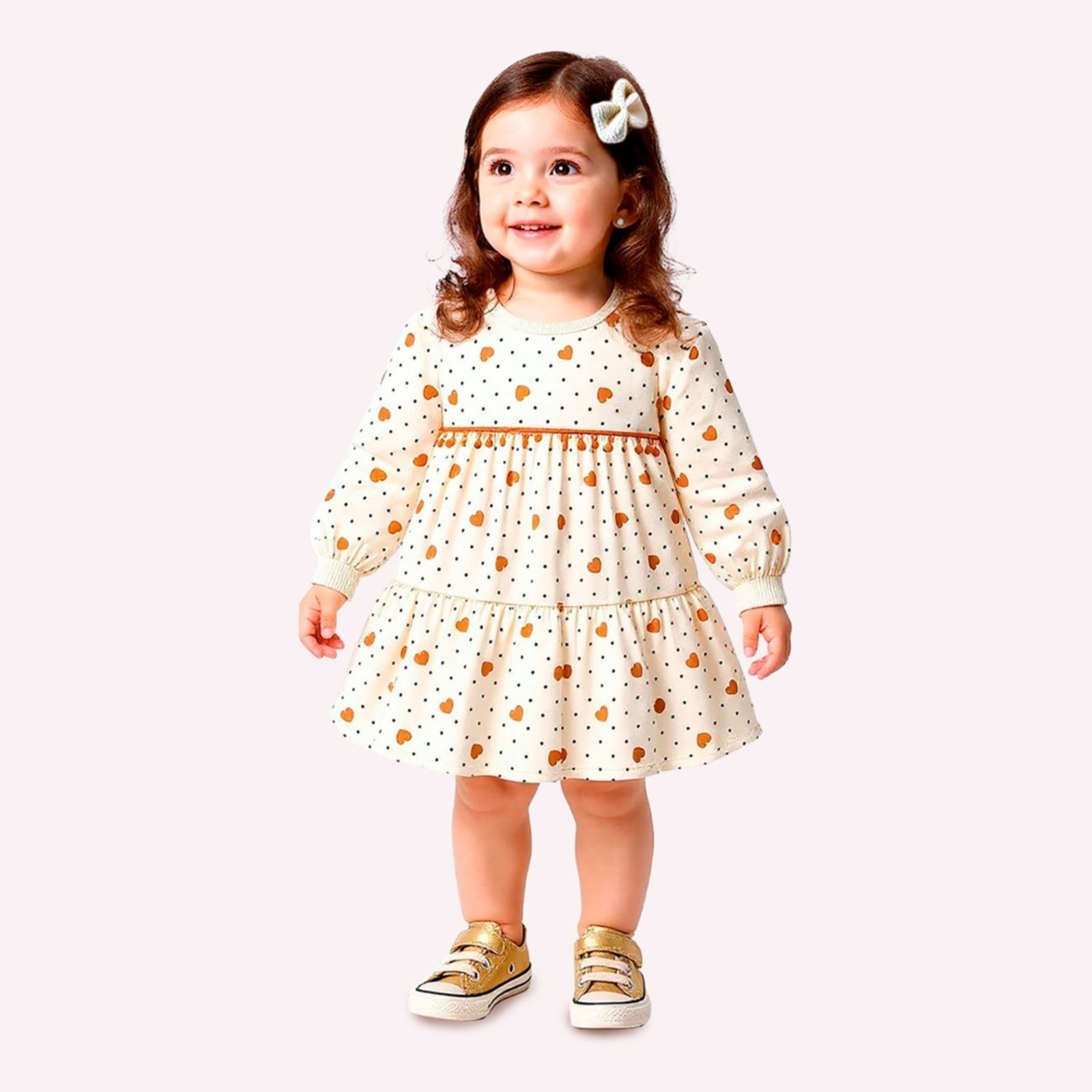 Infantil - Vestido Menina Corações Kyly