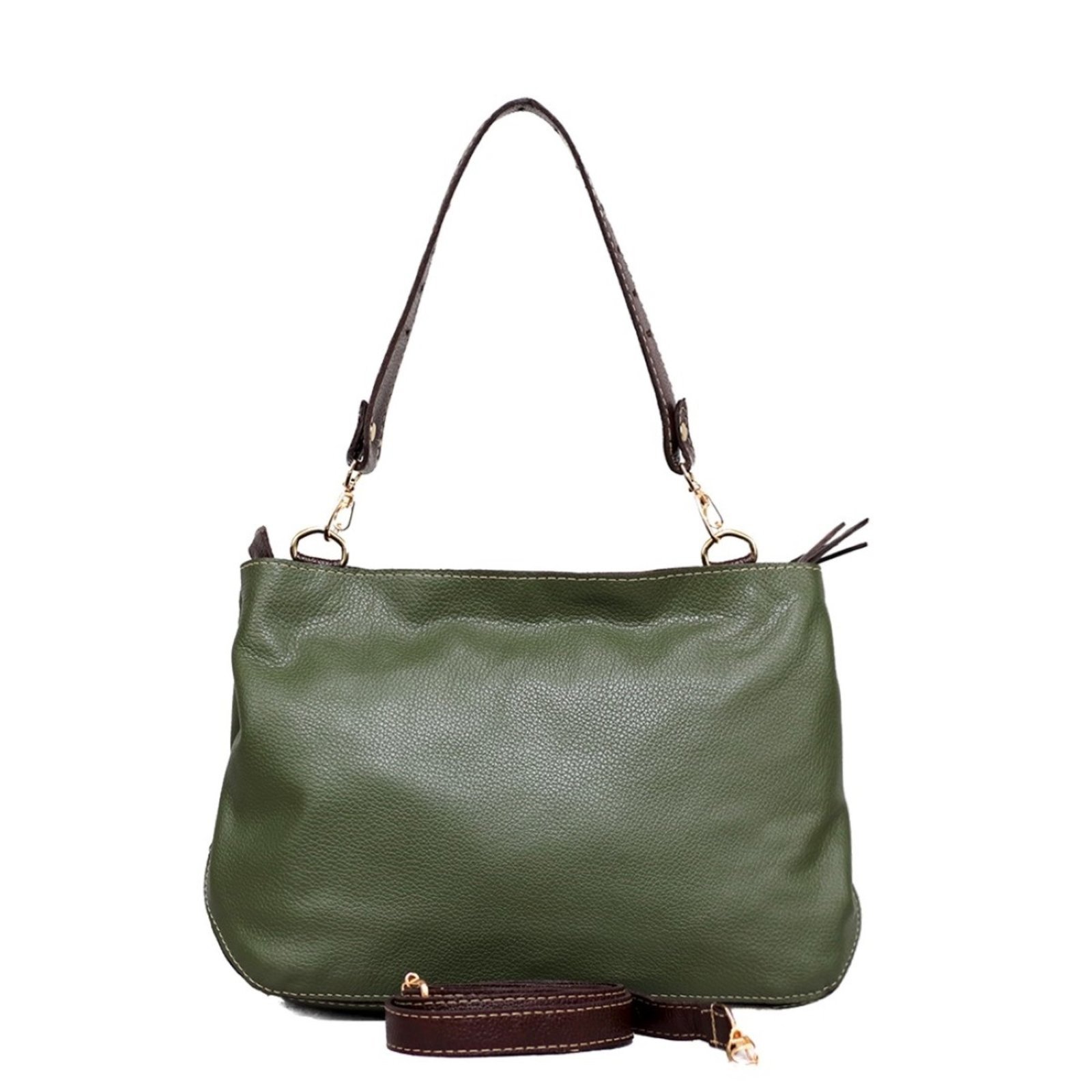 Bolsa SN Couros Mikonos Verde/Marrom