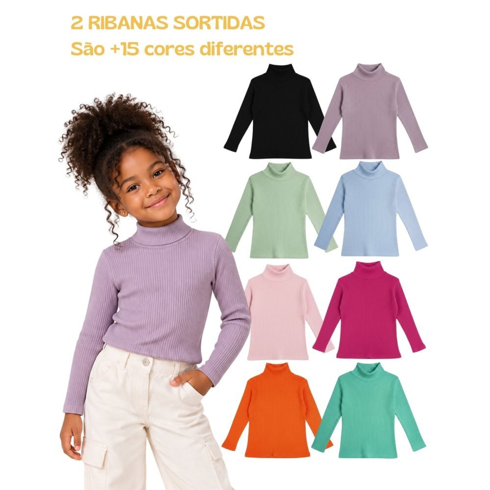 Infantil - Kit 2 Blusas Ribana Sortidas para Meninas