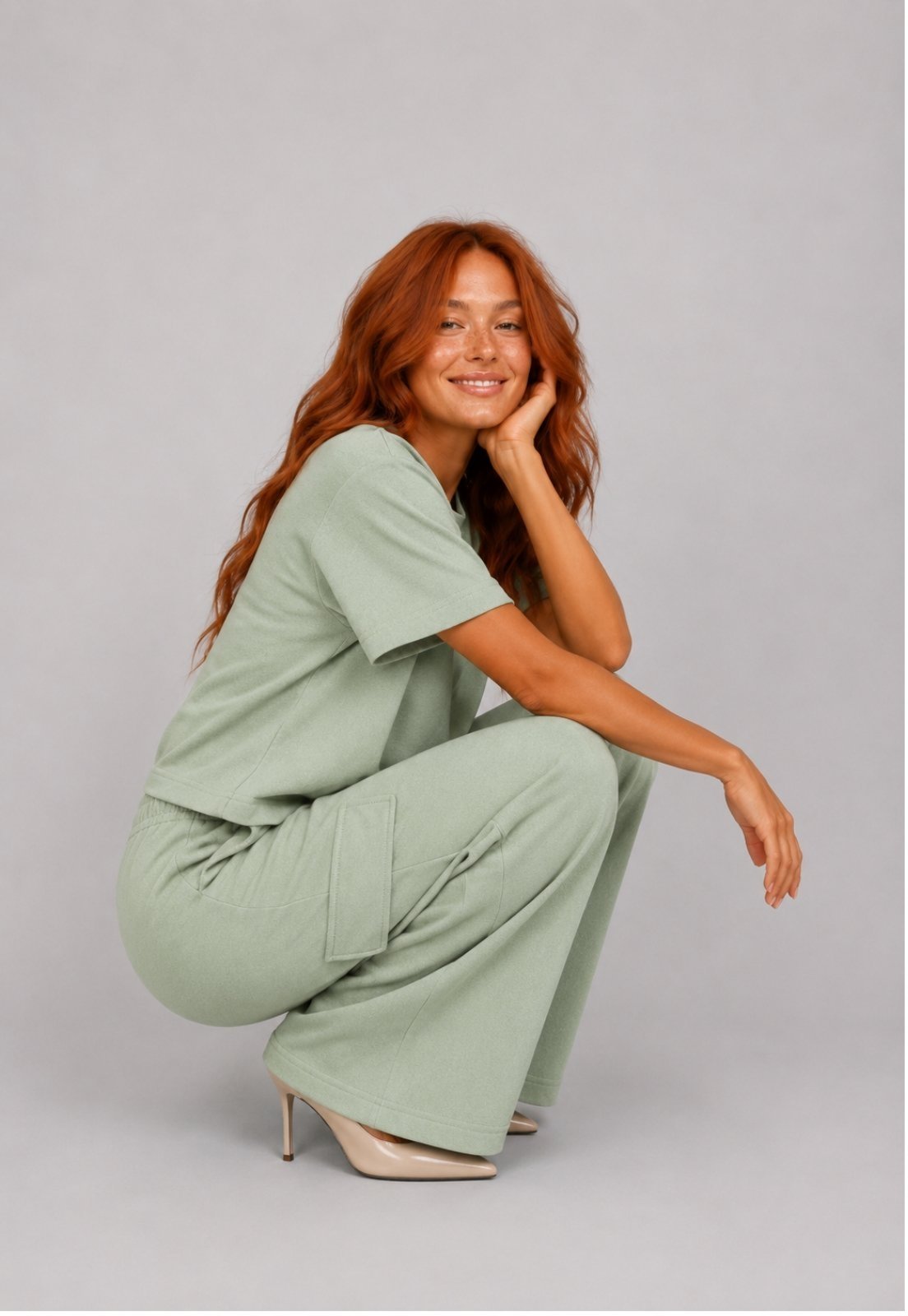 Conjunto de Moletinho Premium Oversized com Wide Leg Salvatore Verde