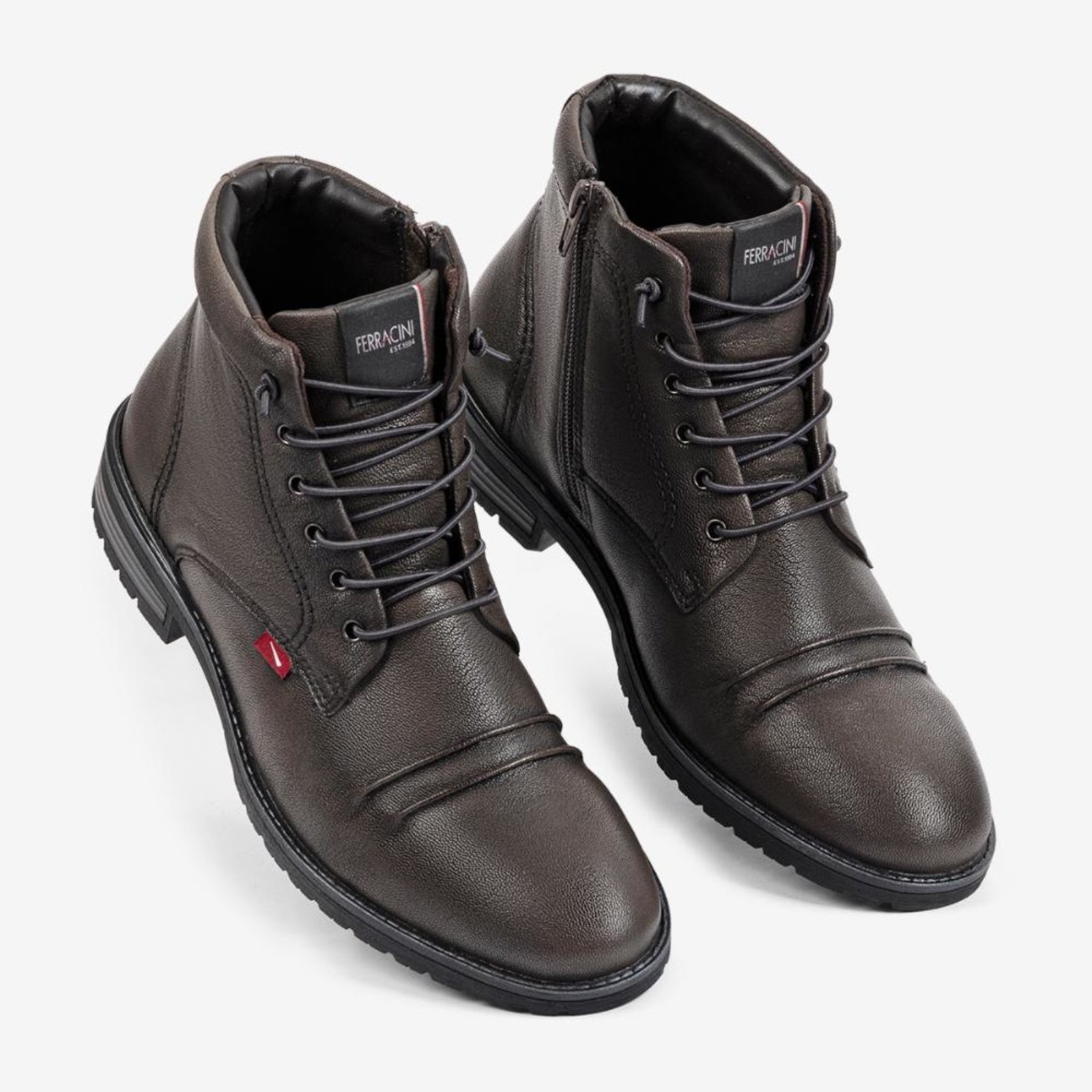 Vista 3 Bota Coturno Masculina Couro Legítimo Ferracini Casual Bagda 9622-665D marrom marrom