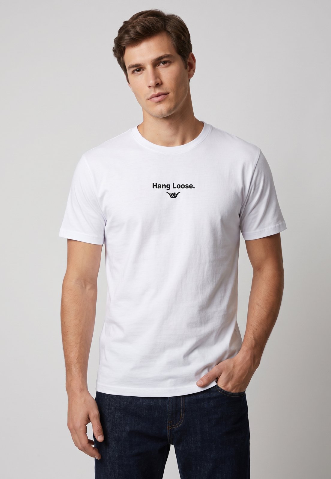 Camiseta Masculina Hang Loose Silk MC Rainbow Branca