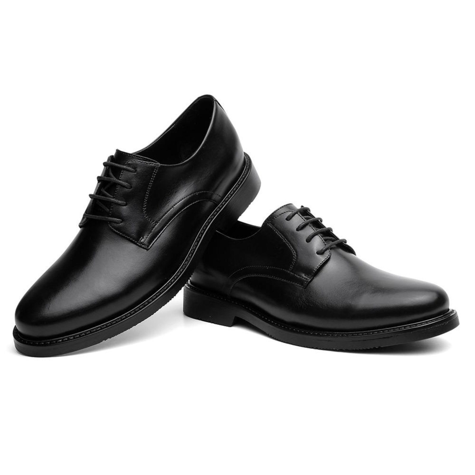 Sapato Oxford Casual Masculino Couro Cadarço Moderno Preto 37 Preto