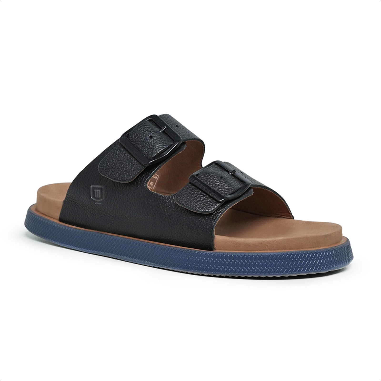Sandália Masculina Malbork Preto com Duas Fivelas Confortável 000897P