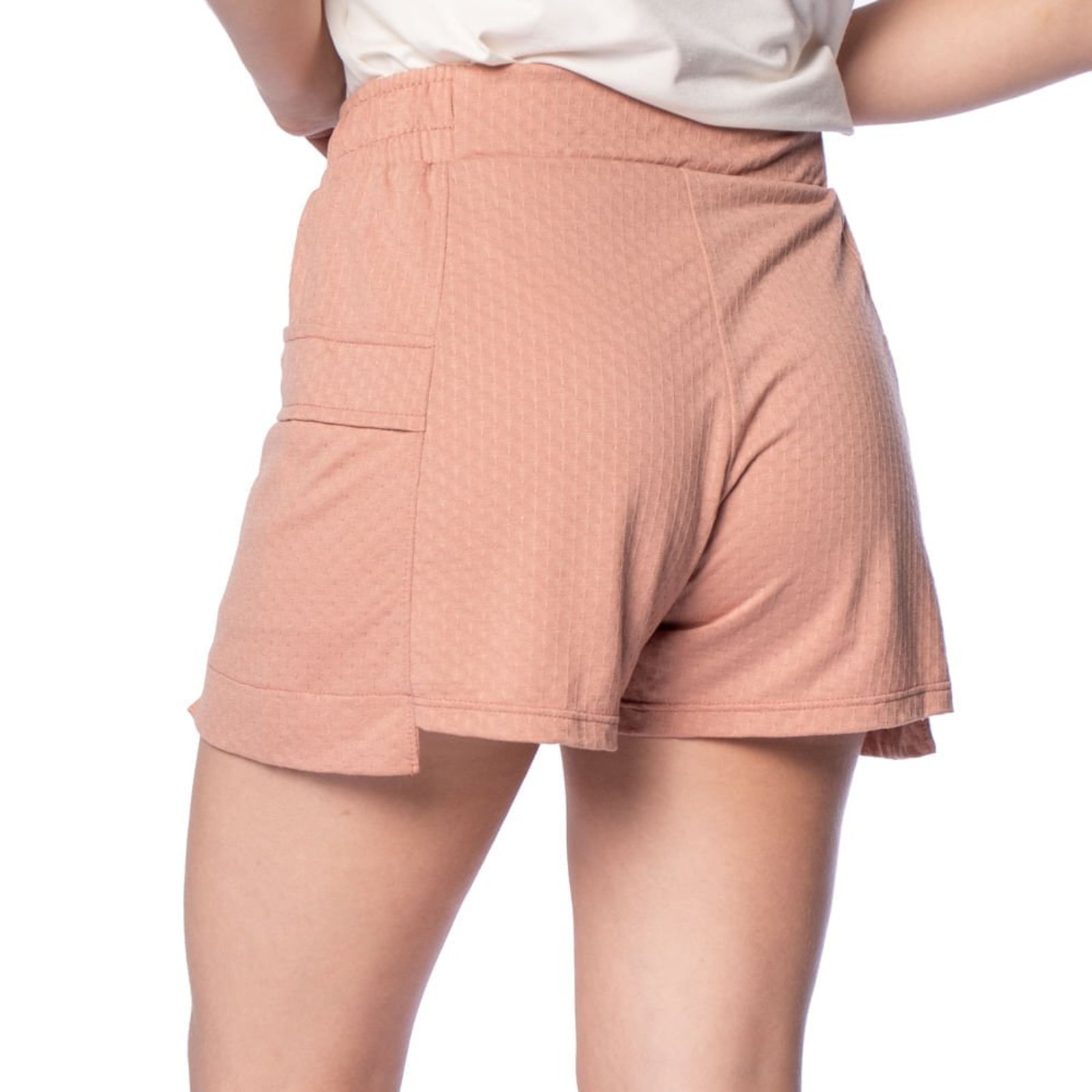Vista 3 Short Feminino Habana Barra Assimétrica nude Habana nude