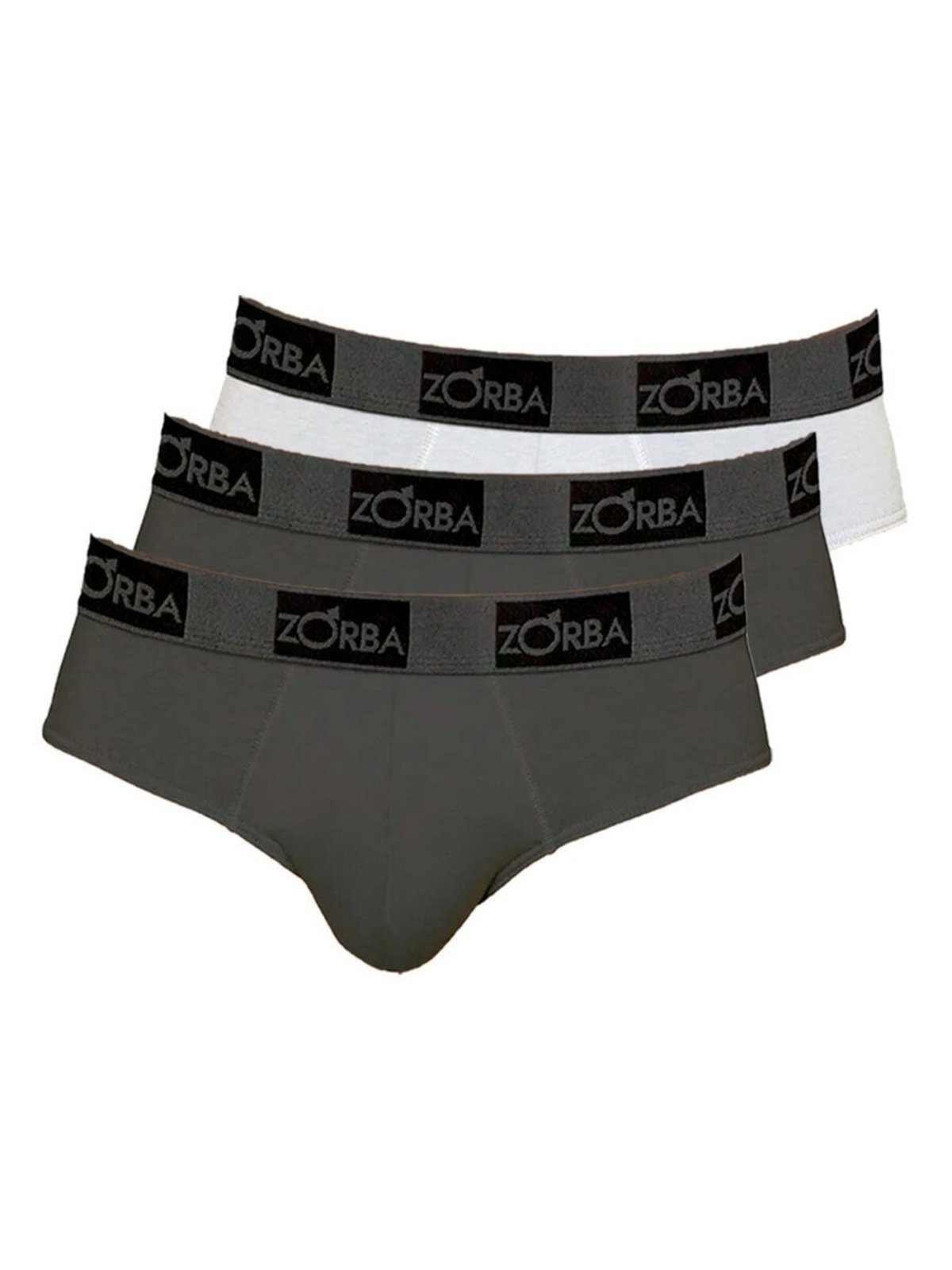 Kit com 3 Cuecas Slip Zorba 716 Cinza