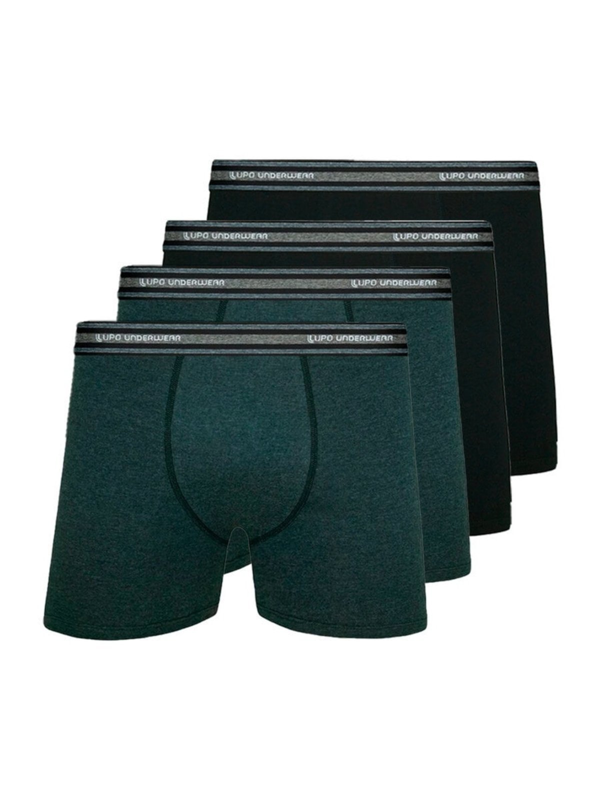 Kit com 4 Cuecas Boxer Lupo 523-088 Preto