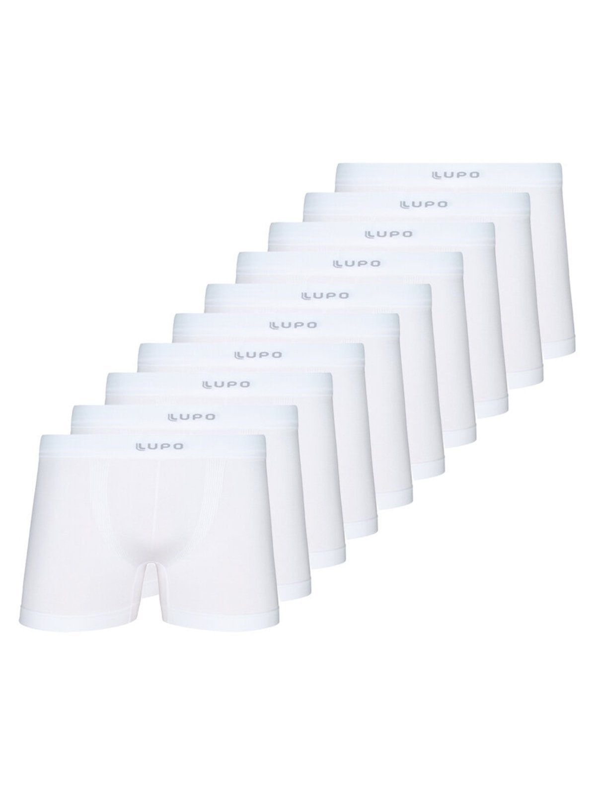 Kit com 10 Cuecas Boxer Lupo 661-001 Branco