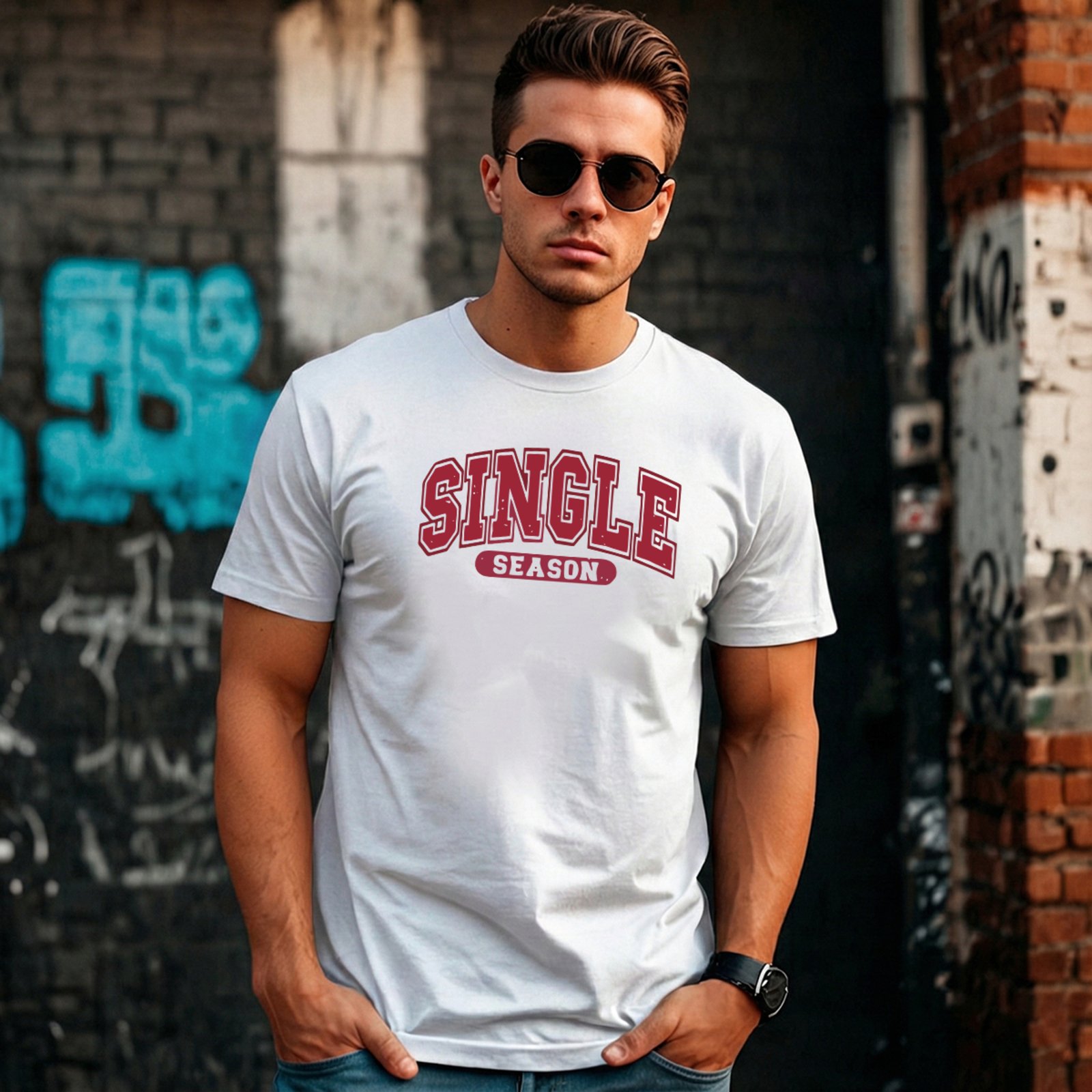 Camiseta Masculina Sartre Algodão Básica Branca Manga Curta Gola Redonda Estilo Versátil Conforto Macia Estampa Single Season
