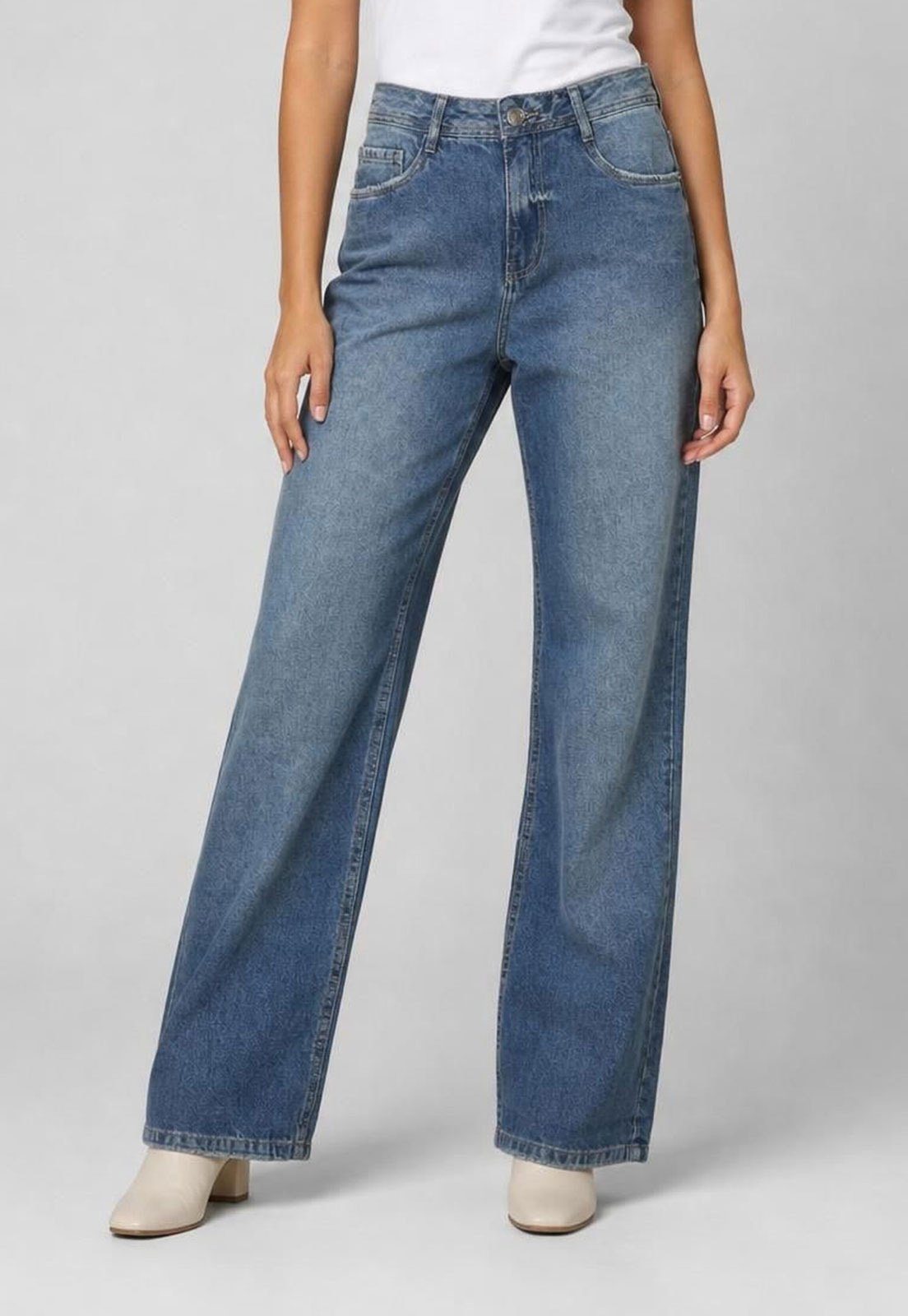 Calça Jeans Feminina Lez a Lez Wide Leg Azul Claro