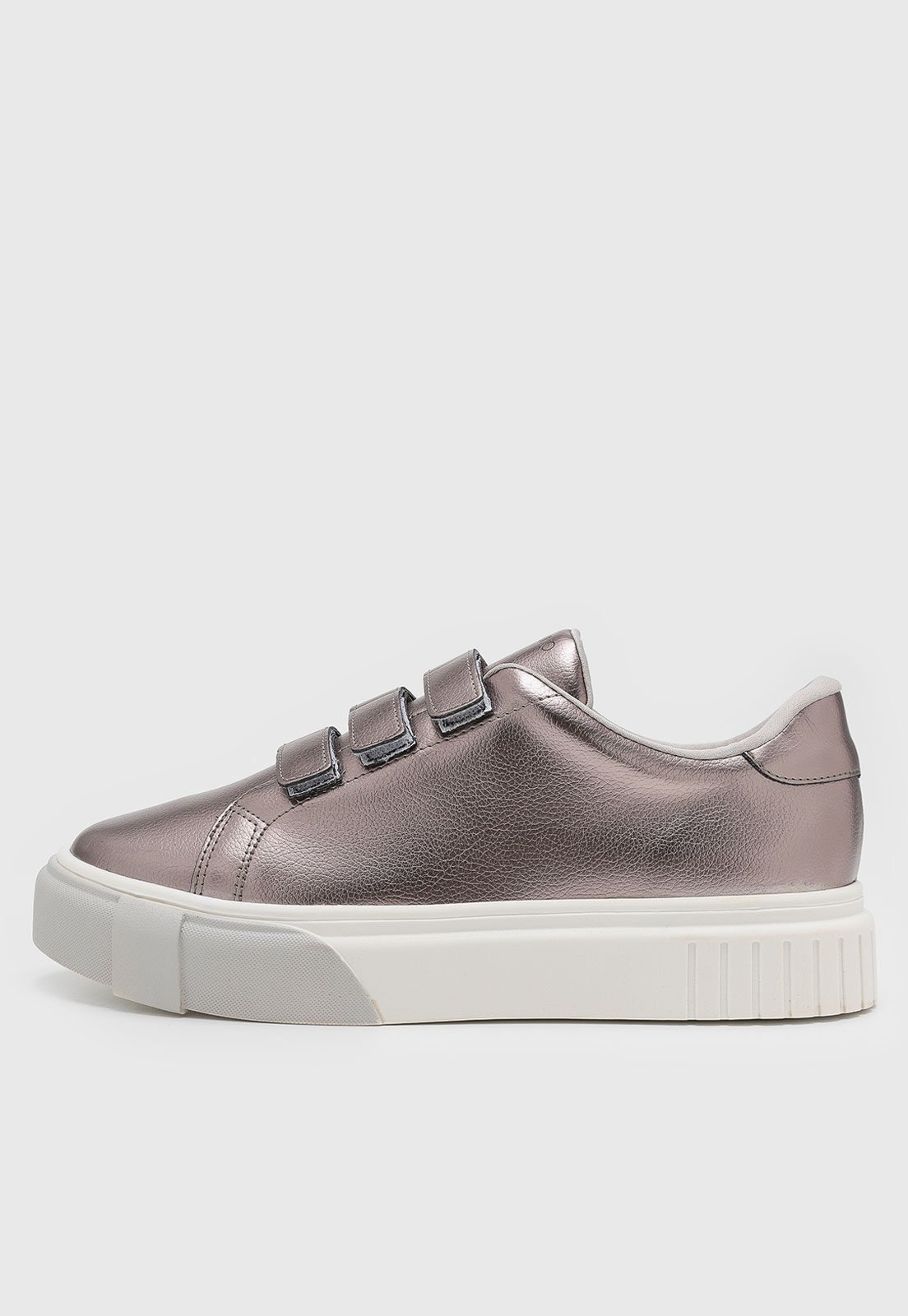 Tênis Feminino VIA UNO Slip On Metalizado Grafite