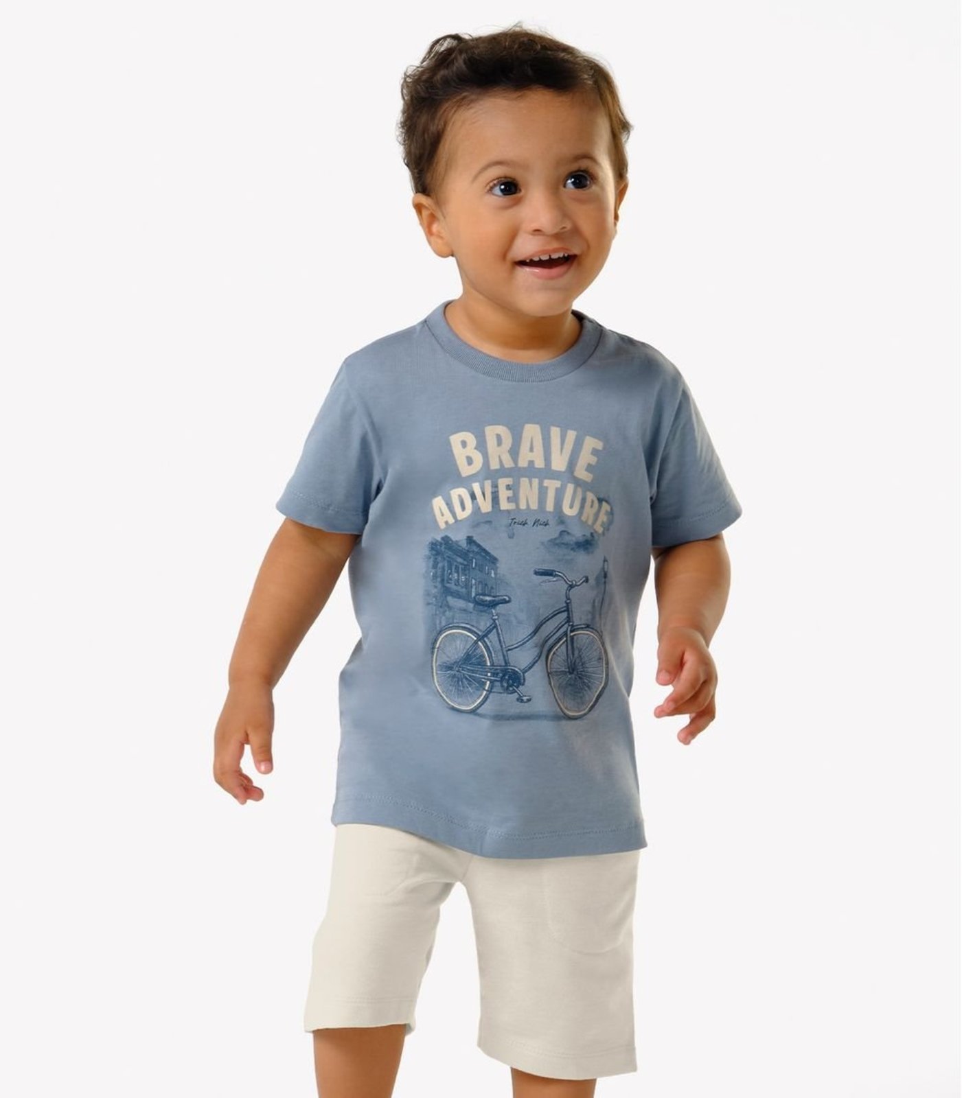 Infantil - Conjunto Camiseta Com Bermuda Trick Nick Azul
