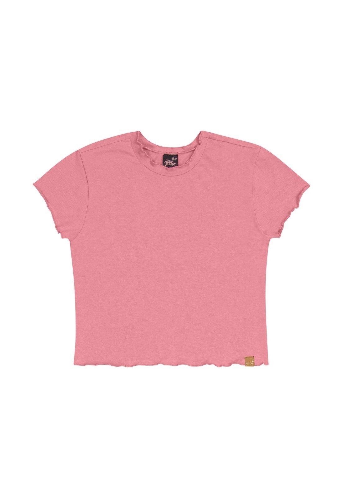 Infantil – Blusa Baby Look Básica em Cotton Juvenil Gloss Rosa