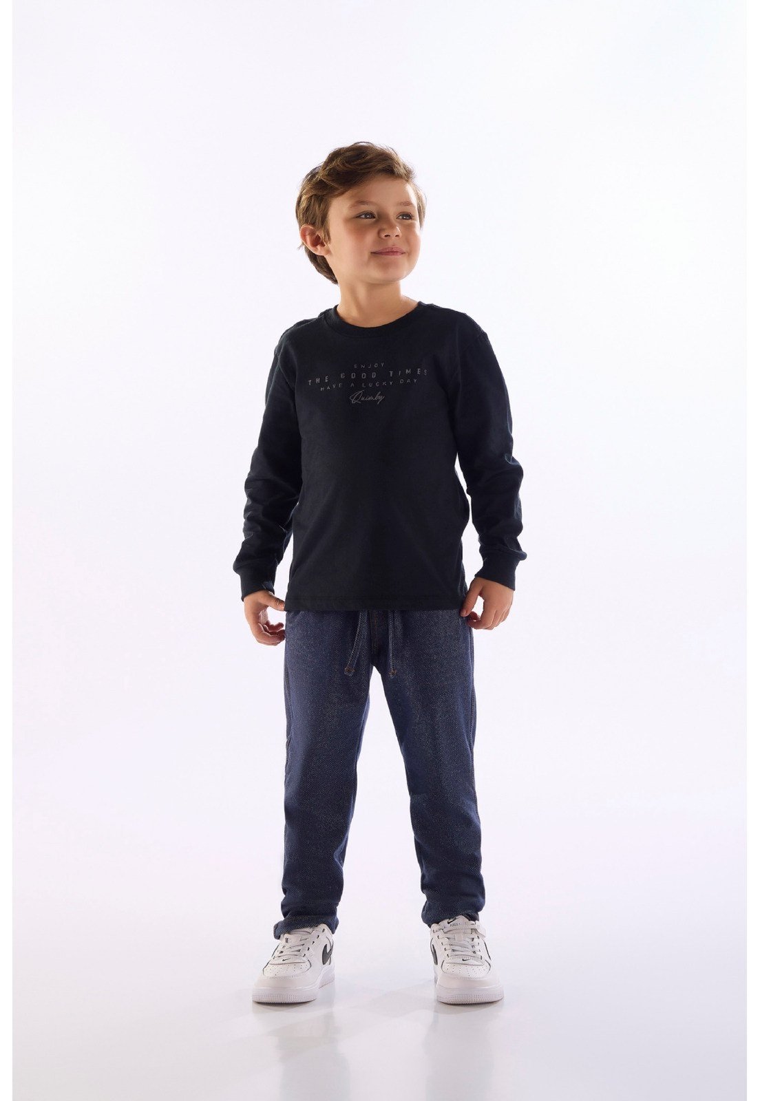 Infantil - Camiseta Masculina com Estampa 3D Quimby Preto