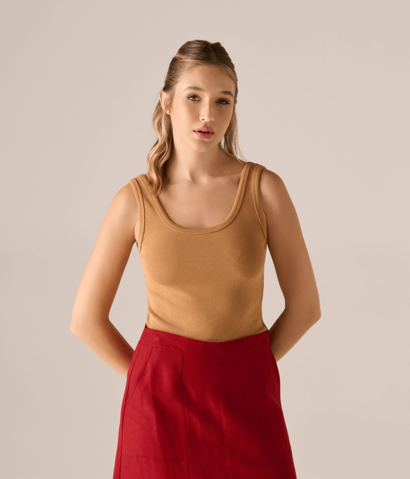 Regata Makenji Malha Tricot Feminina Bege Escuro