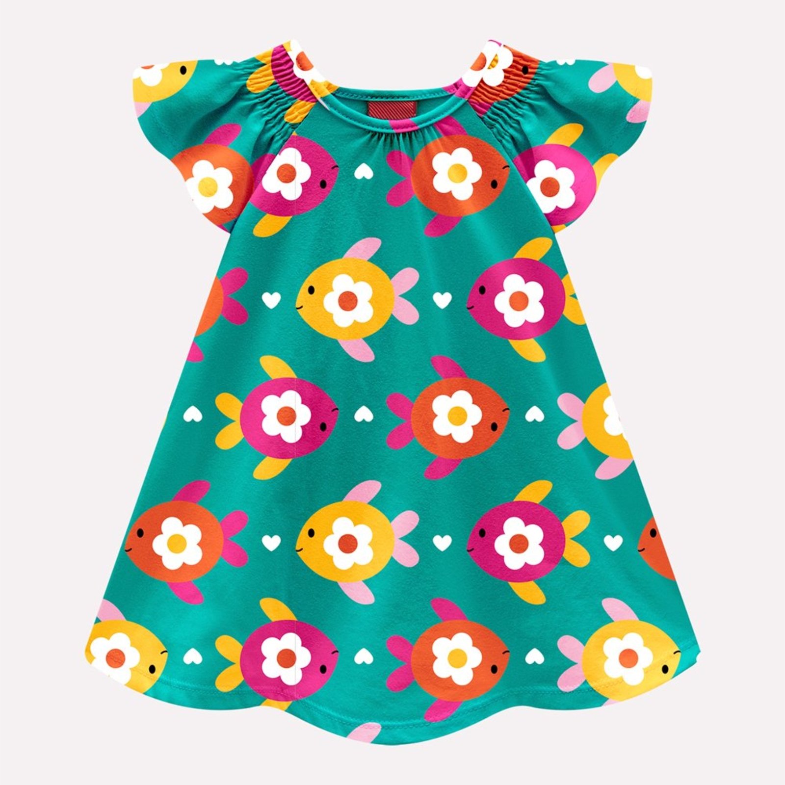 Infantil - Vestido Menina Peixes Kyly