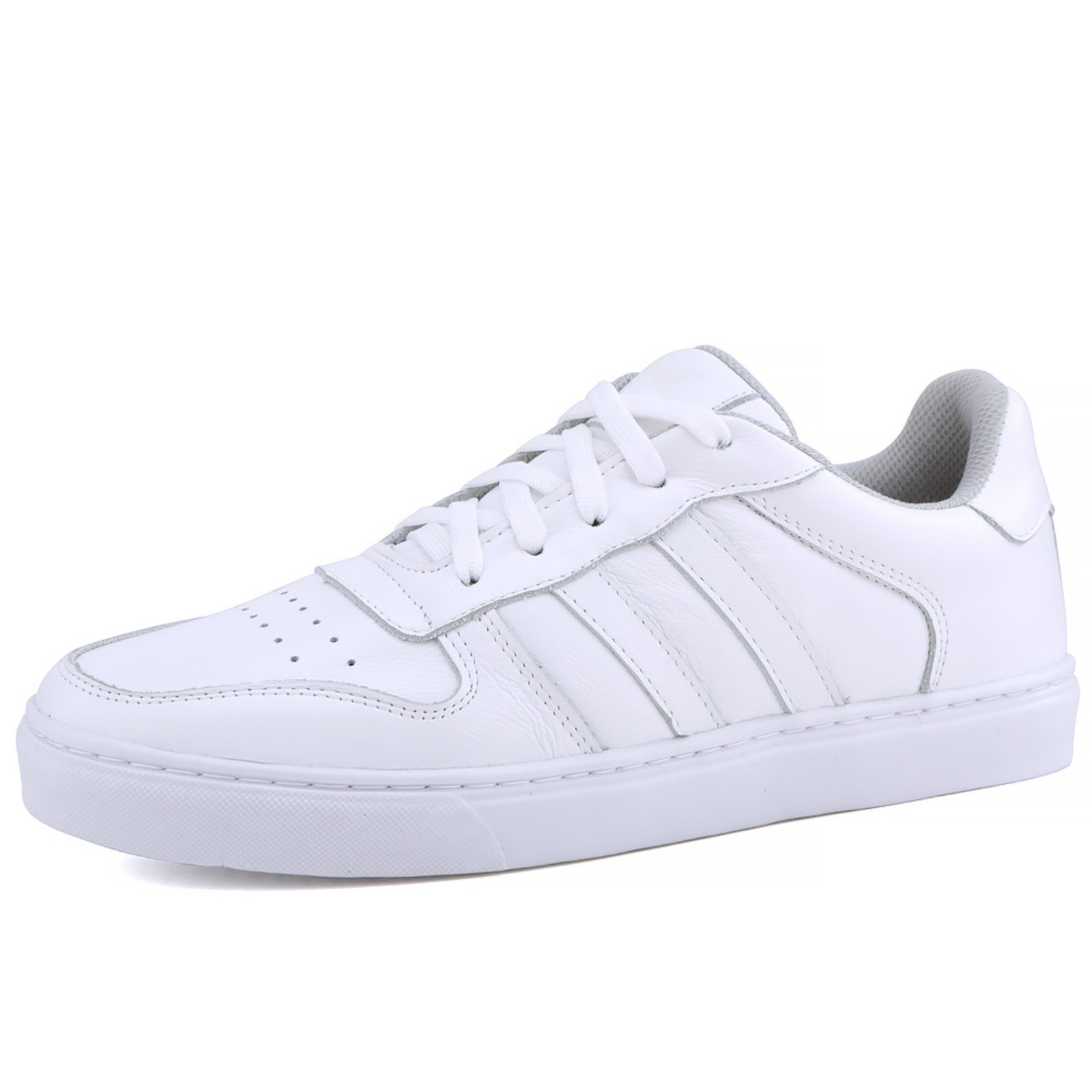 Tênis Casual Mr. Gutt de Couro Listras Branco