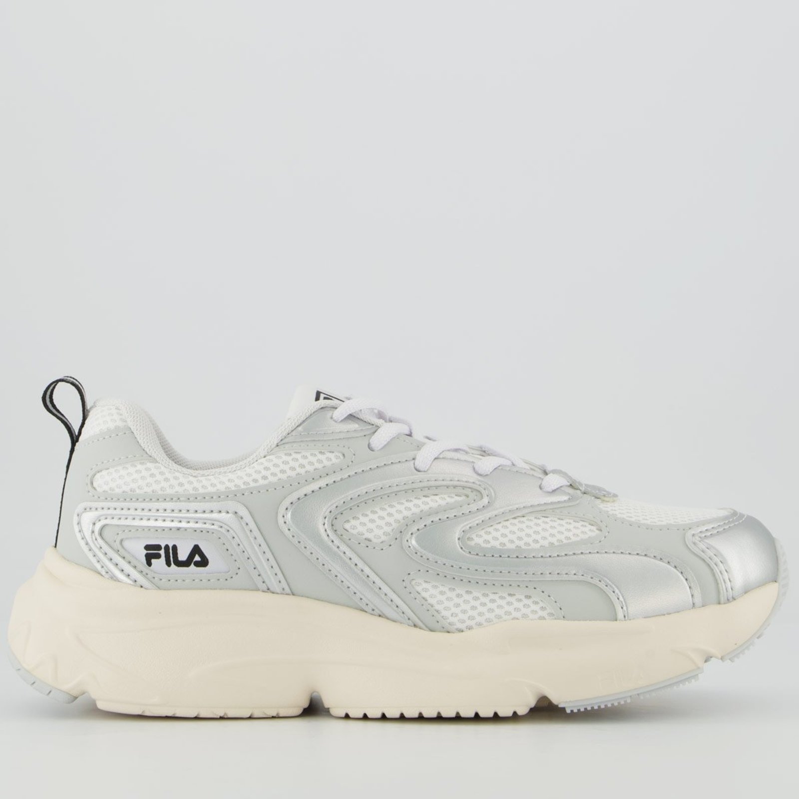 Tênis Fila Buzzard Bold Feminino Prata e Branco
