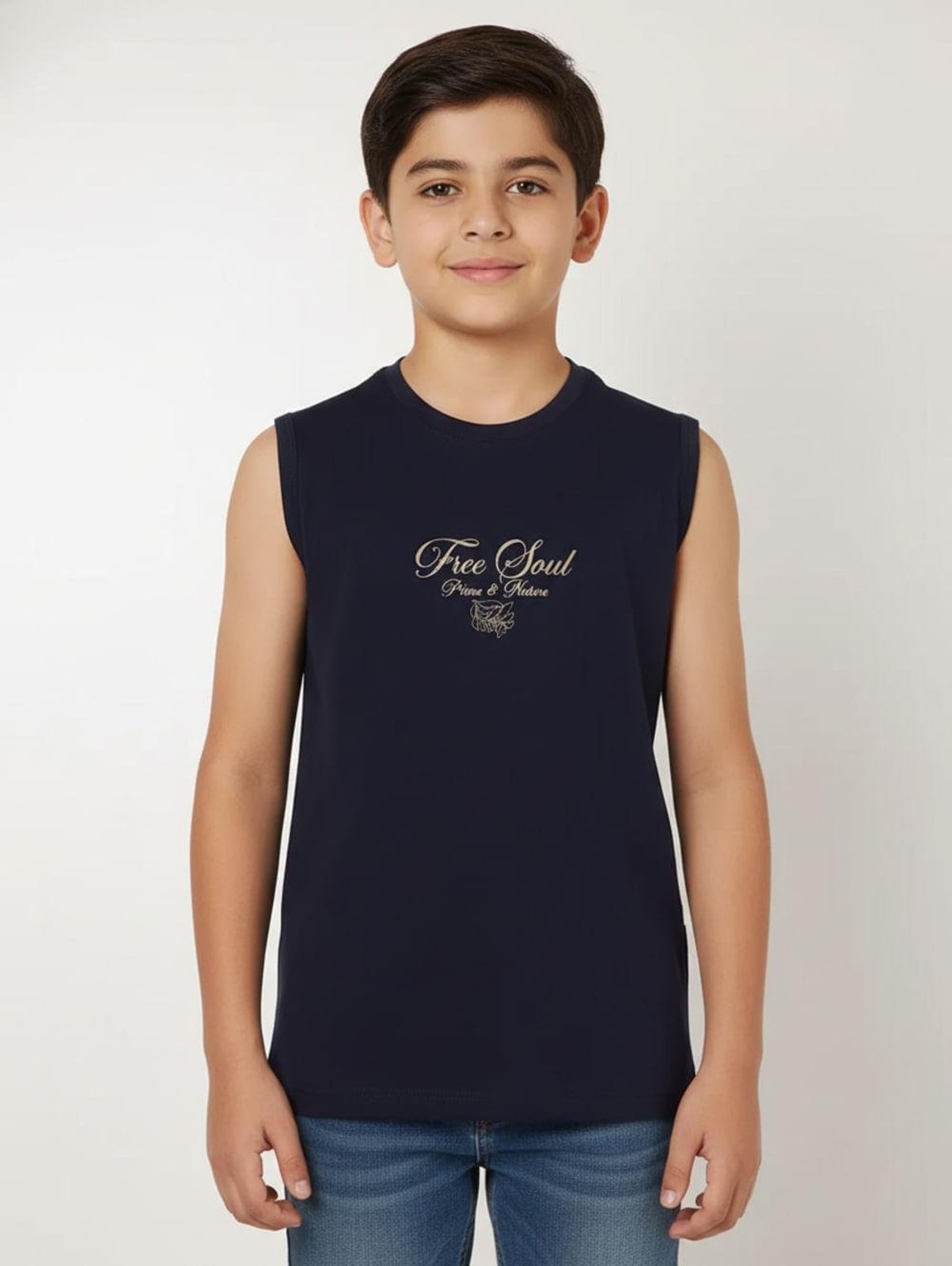 Infantil - Camiseta Regata Juvenil Para Menino - MARINHO