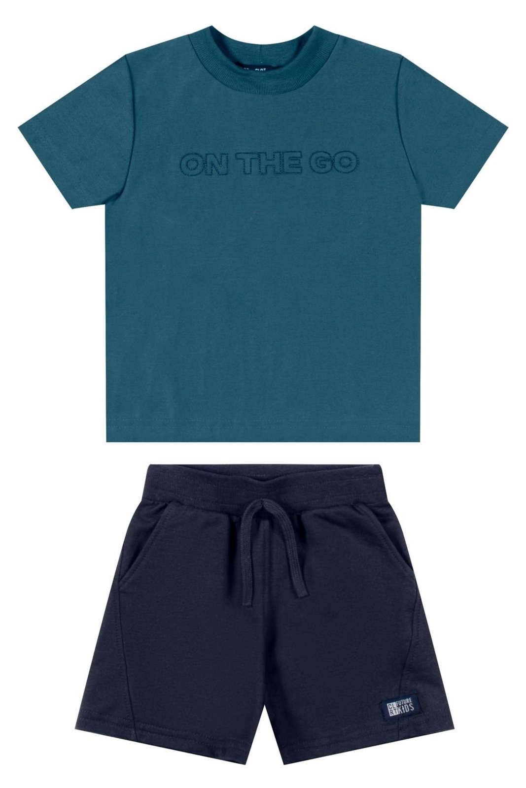 Infantil - Conjunto Menino Bordado Frontal Colorittá Azul