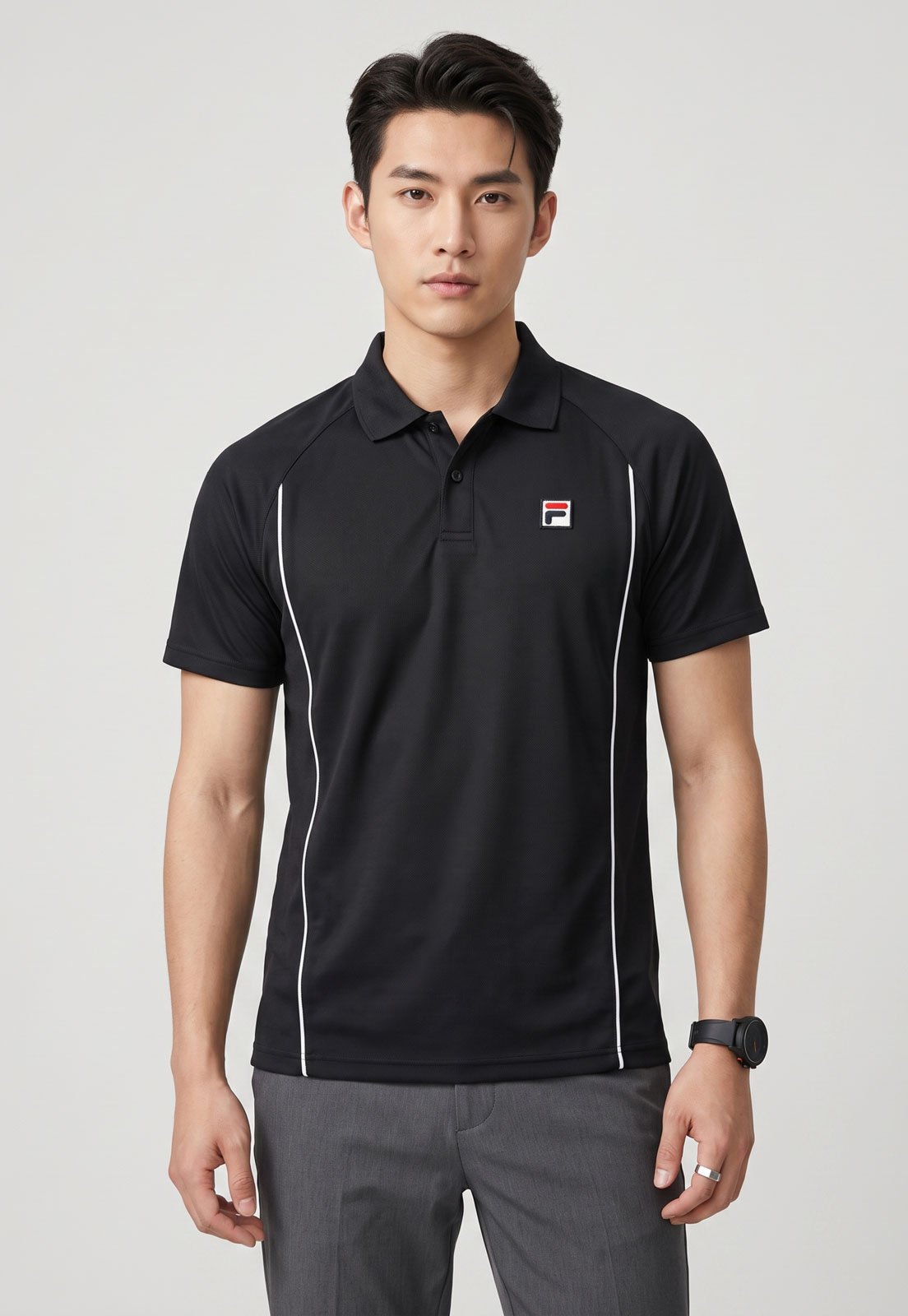 Polo Masculina Fila Match Preta