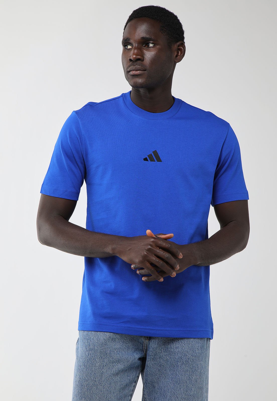 Vista 2 Camiseta Masculina Adidas Small Logo adidas Sportswear azul adidas Sportswear azul