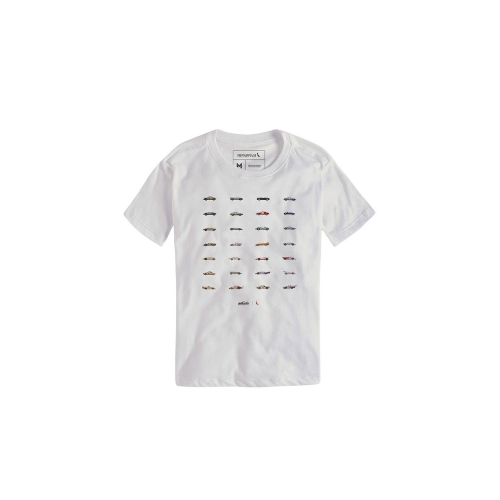 Infantil – Camiseta Mosaico Carros Reserva Mini Branco