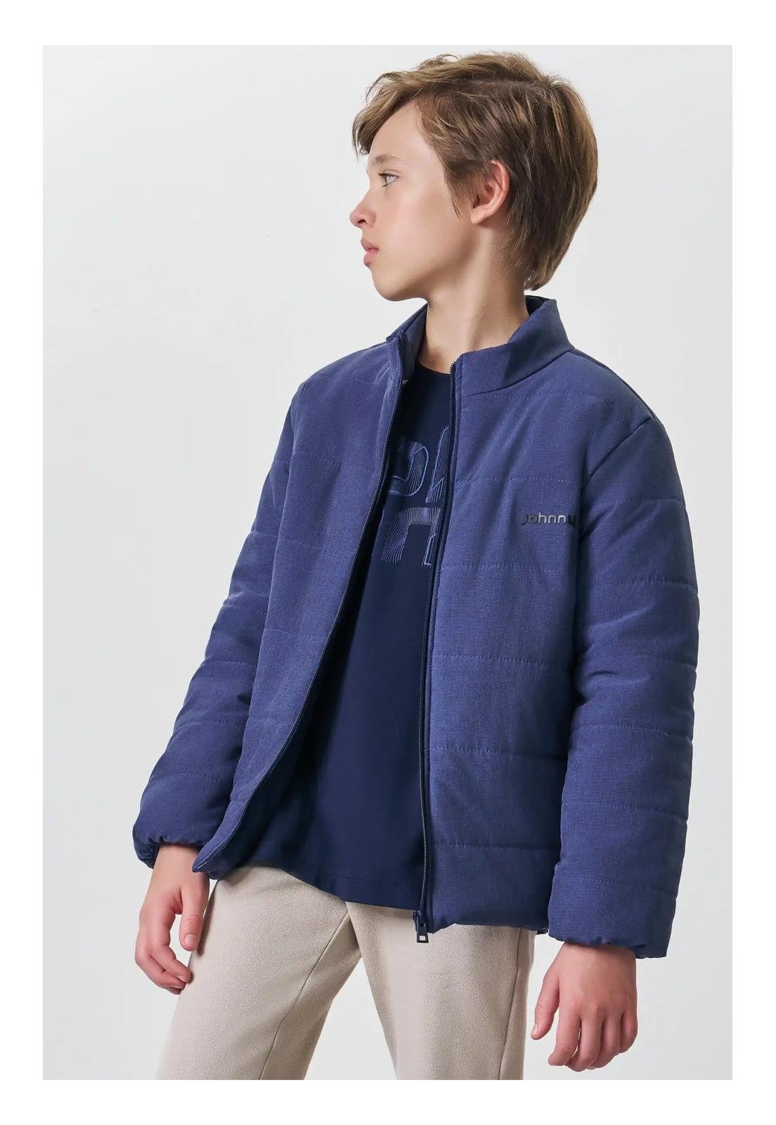 Infantil - Jaqueta Puffer Azul com Zíper Menino Johnny Fox 10 Azul
