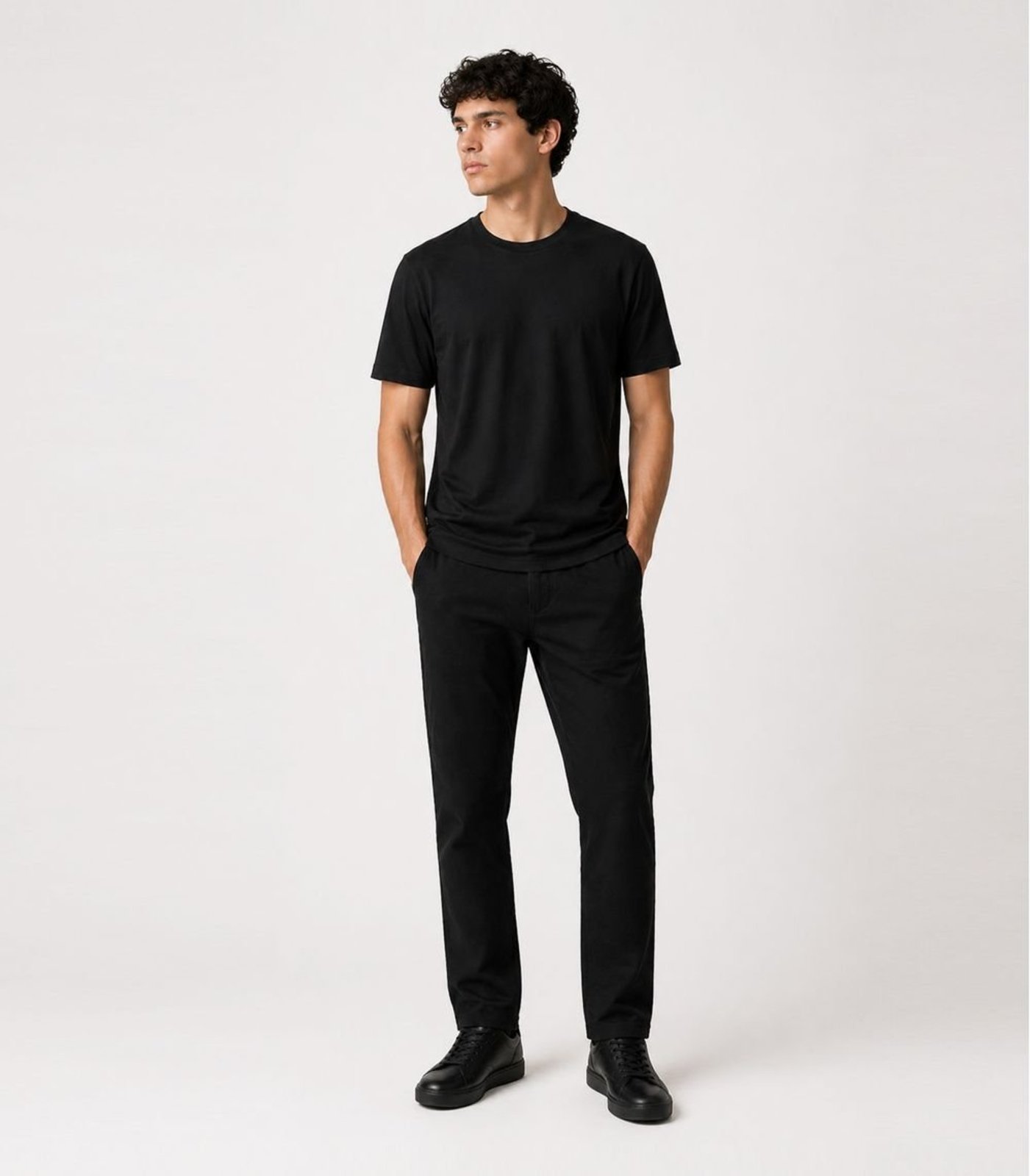 Camiseta Masculina Manga Curta Básica Infinita Cor Preto