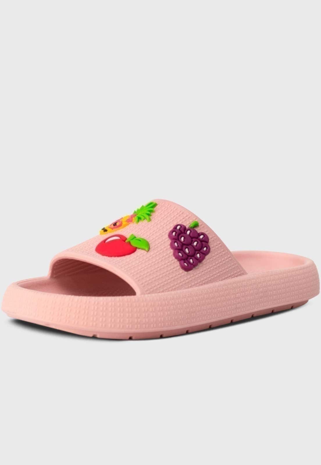Infantil – Chinelo Nuvem Popidi Menina Frutas Rosa