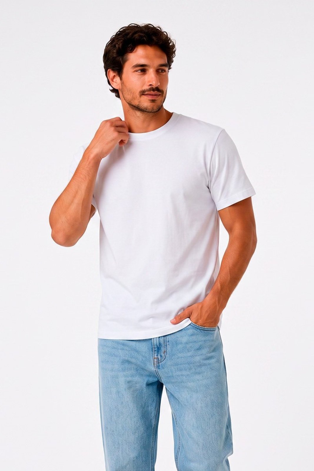 Camiseta Masculina Cianitas Branca Lisa