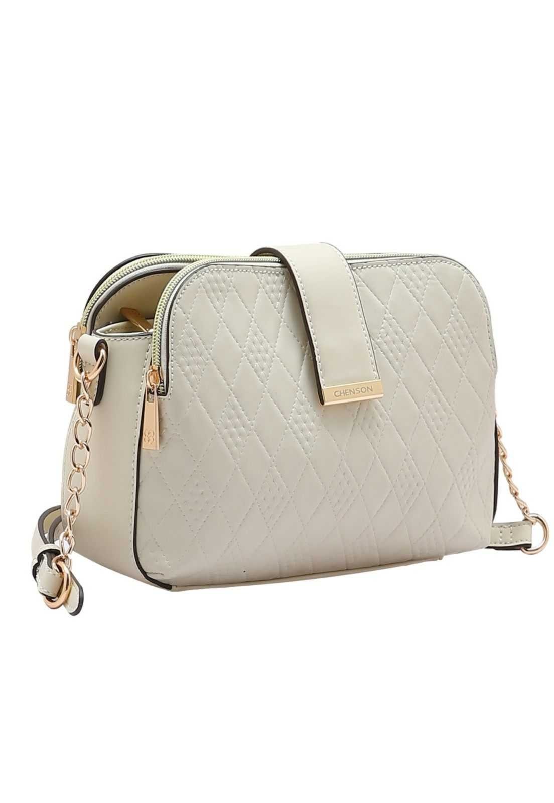 Bolsa Feminina Chenson Geométrico 3485262 Bege