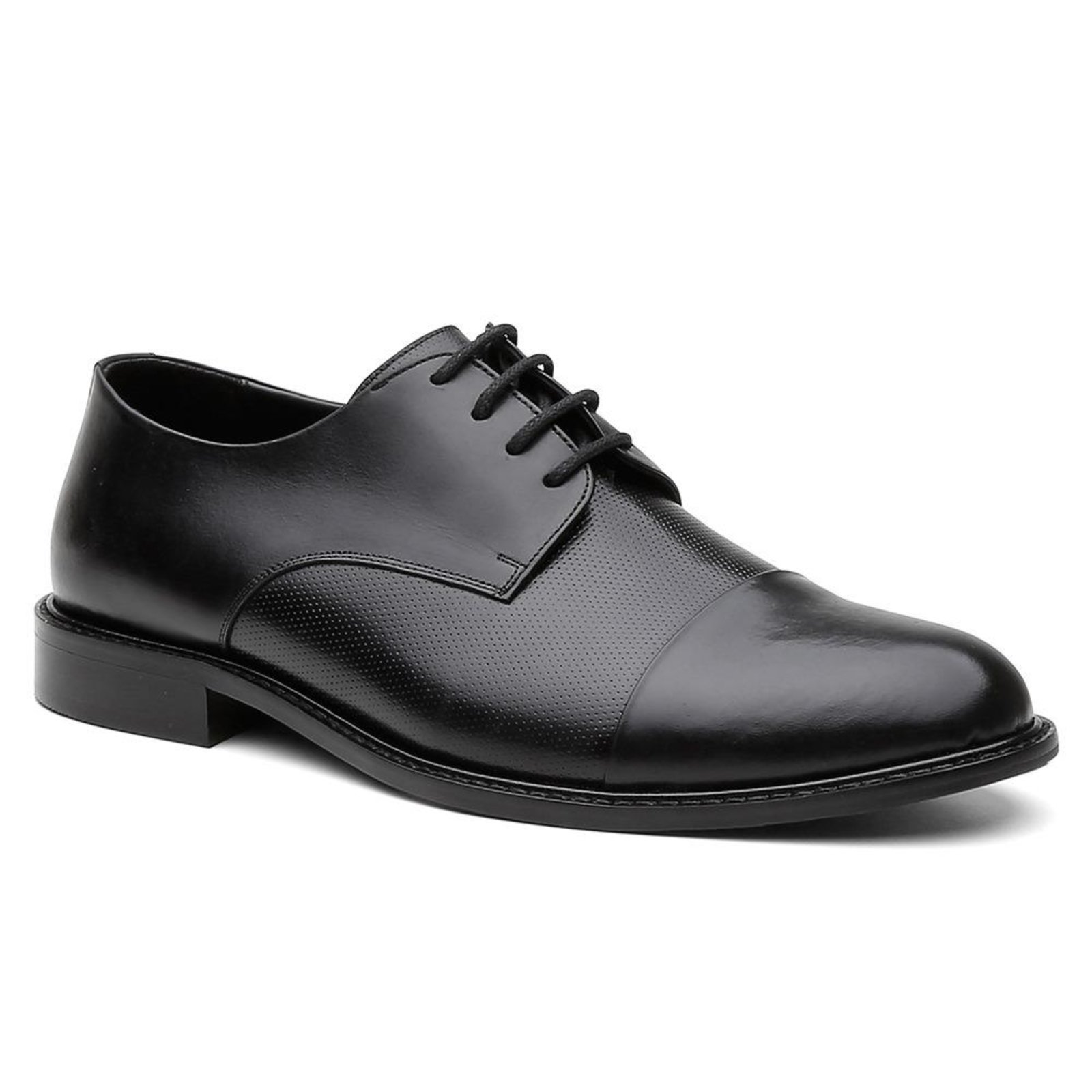 Sapato Social Masculino Derby Couro Cadarço Macio Preto
